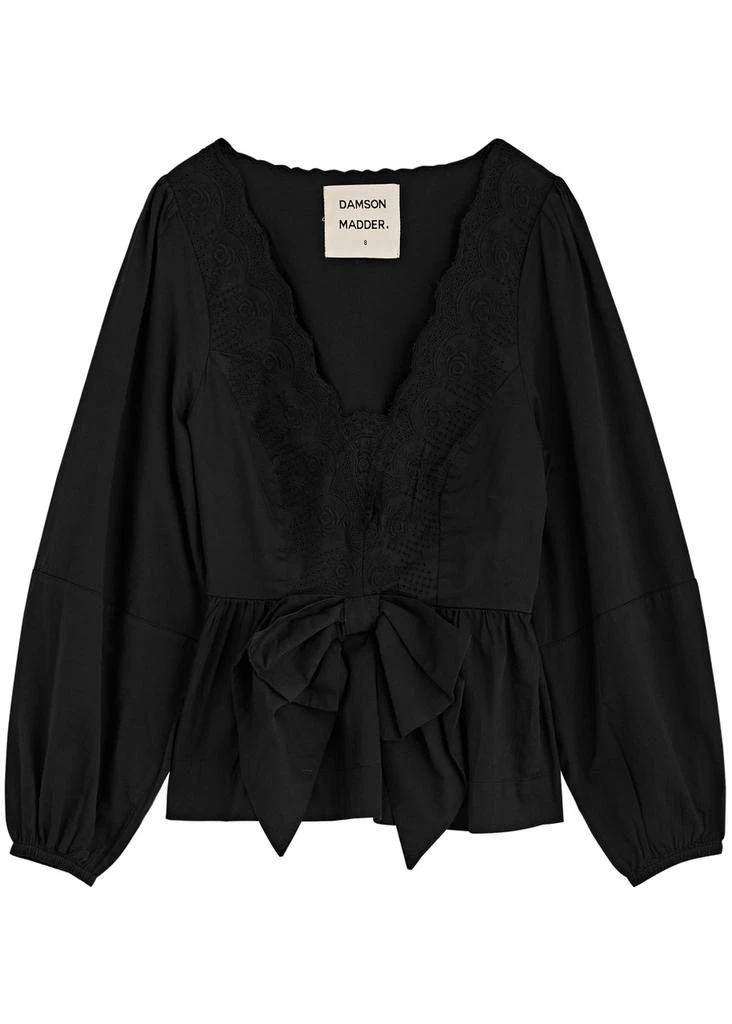 DAMSON MADDER Eugenie bow-embellished cotton blouse 1