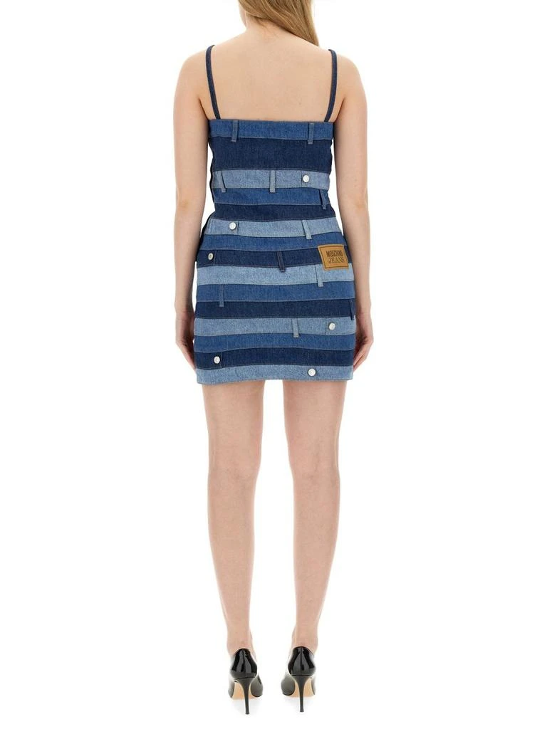 Moschino Moschino Jeans Logo Patch Patchwork Designed Mini Dress 2
