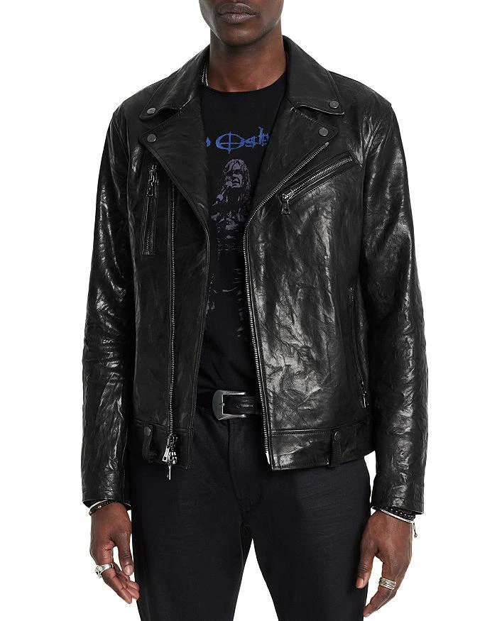 John Varvatos   Chelsea Slim Fit Leather Moto Jacket  1