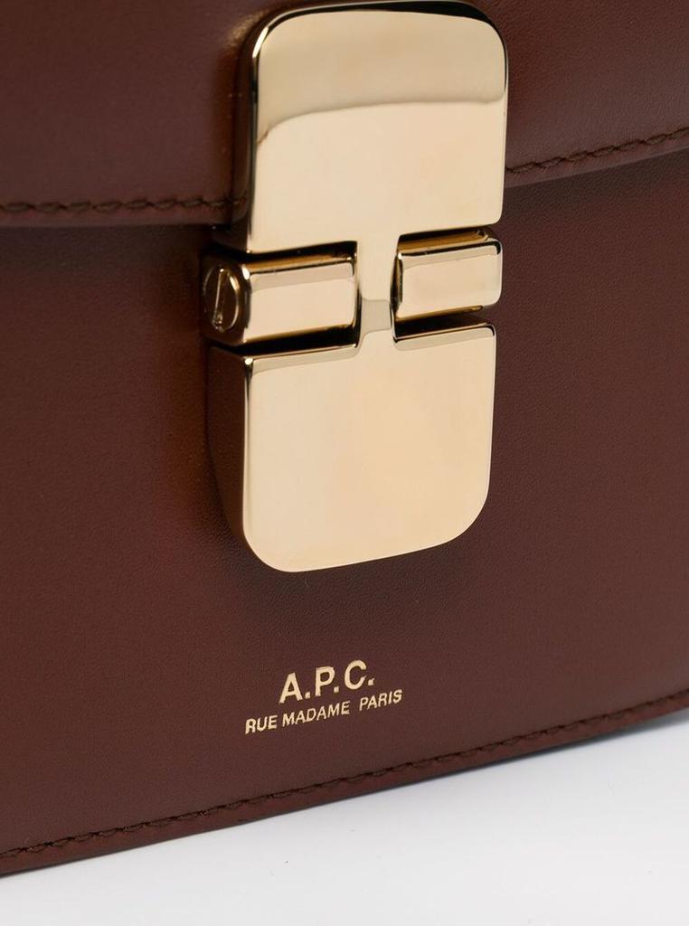 A.P.C. Grace Mini Brown Leather Crossbody Bag Woman