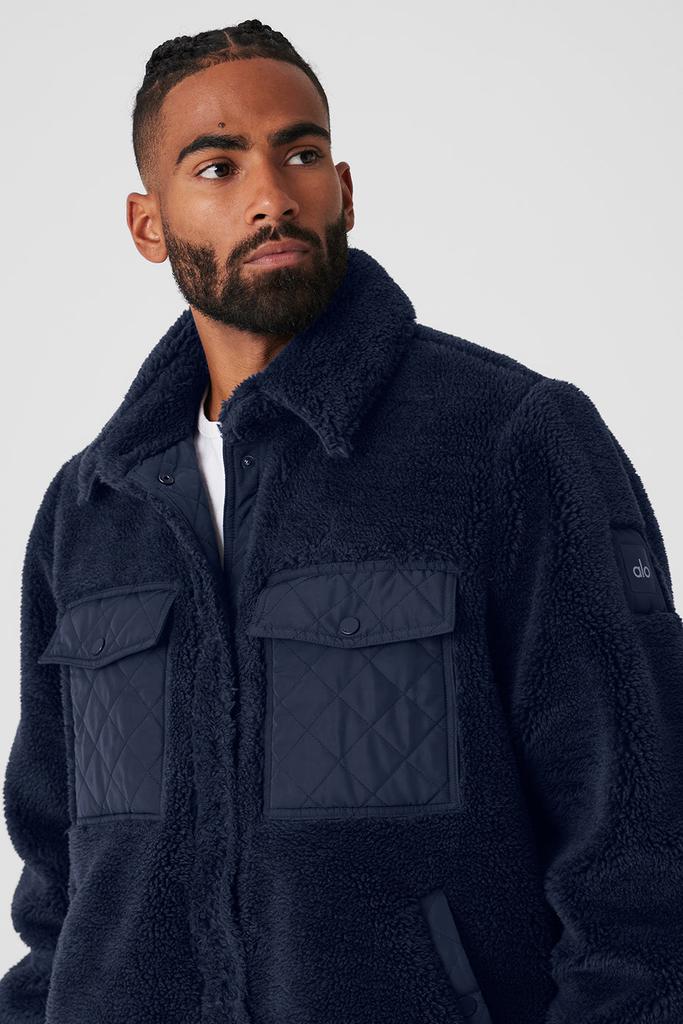 Alo Sherpa Edge Shacket - Navy - Jackets - Free Shipping