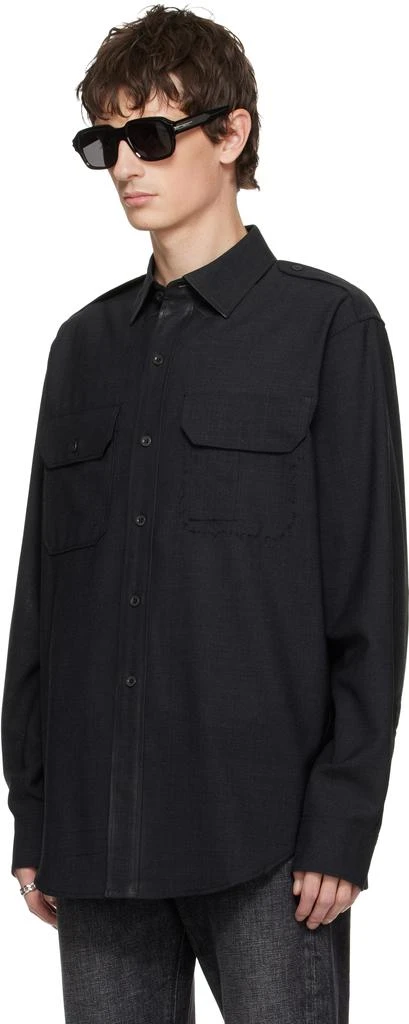 MAISON MARGIELA Black Long-Sleeved Shirt 4