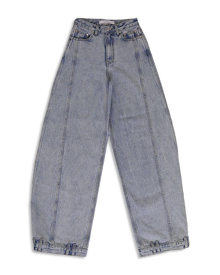 Rokh Palindrome High Rise Barrel Jeans in Light Blue