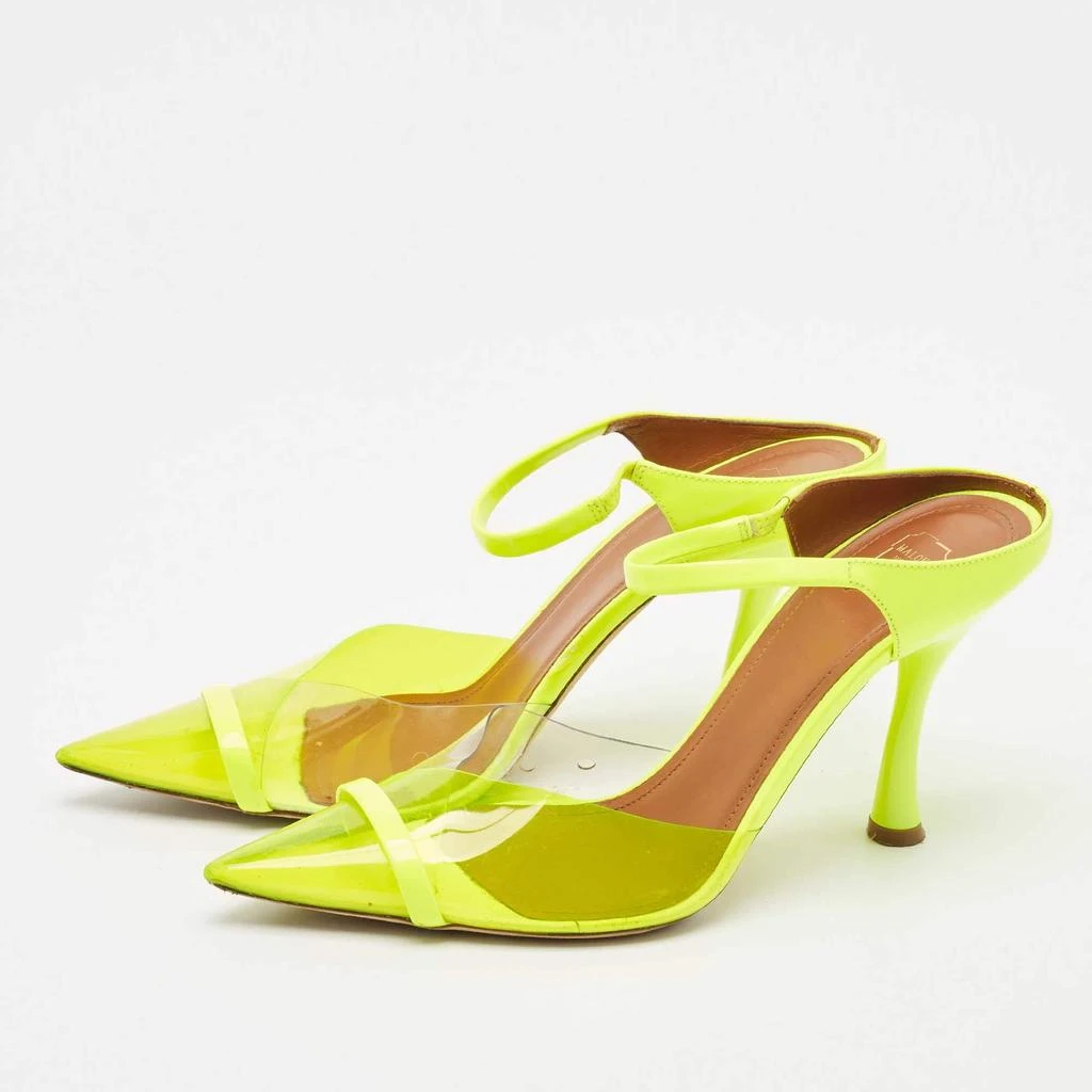 Malone Souliers Malone Souliers Green/Transparent PVC Maureen Pointed Toe Mules Size 40.5 2