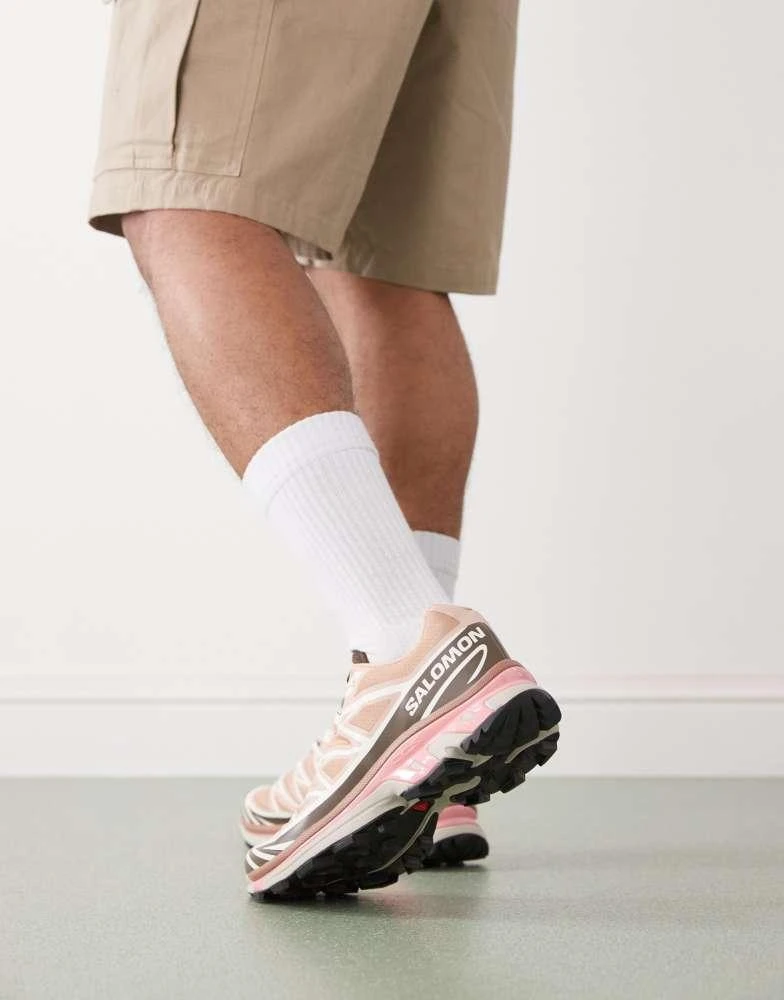 Salomon Salomon XT-6 trainers in pink and brown 3