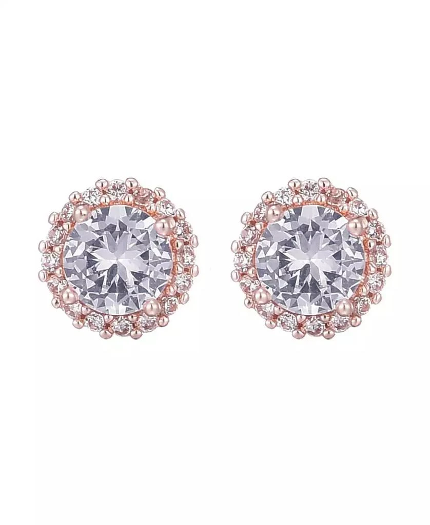 ADORNIA Rose Gold CZ Halo Stud Earrings 2