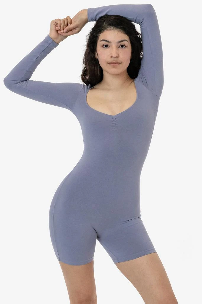 Los Angeles Apparel 83058GD - Garment Dye Sweetheart Pinch Front Long Sleeve Biketard 6