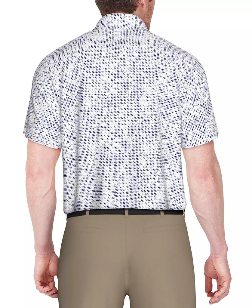 PGA TOUR Men's Clustered Textured Geo Print Polo Shirt