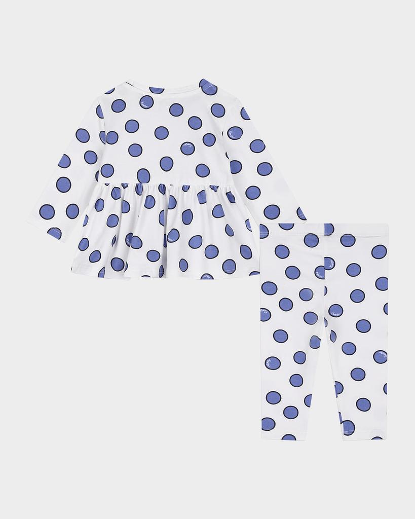 Kenzo Girl's Polka Dot Logo-Print T-Shirt & Leggings, Size 6M-2