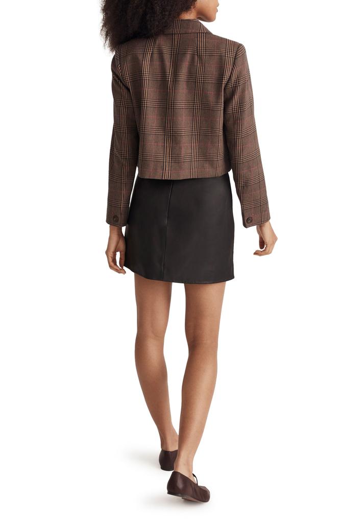 Madewell Stocco Glen Plaid Crop Blazer