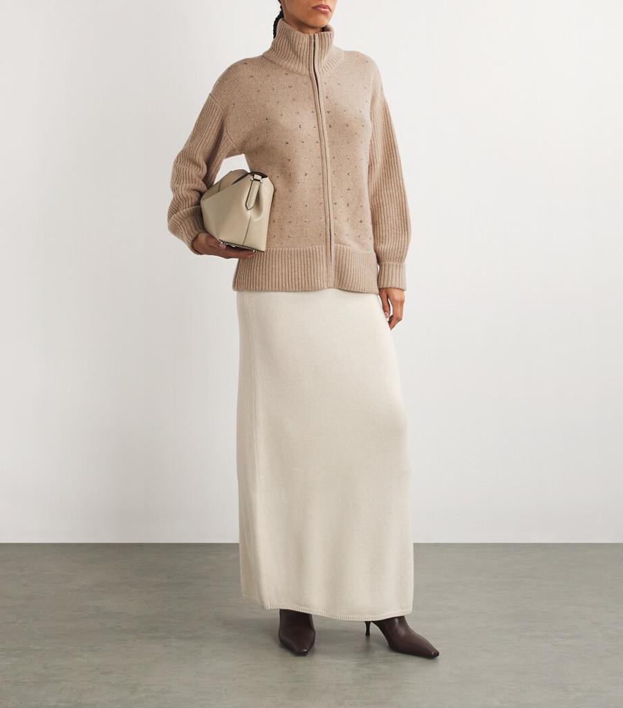 William Sharp Cashmere Crystal-Embellished Bomber Jacket