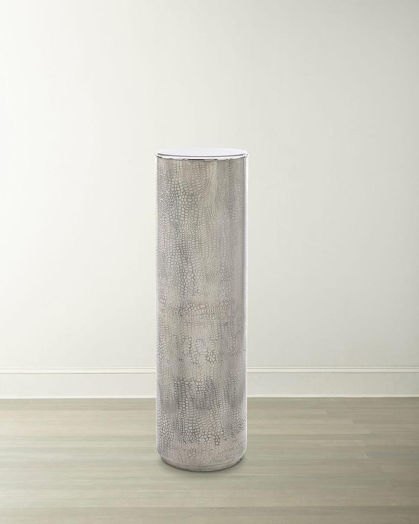 John Richard Silver Serpent Lighted Pedestal