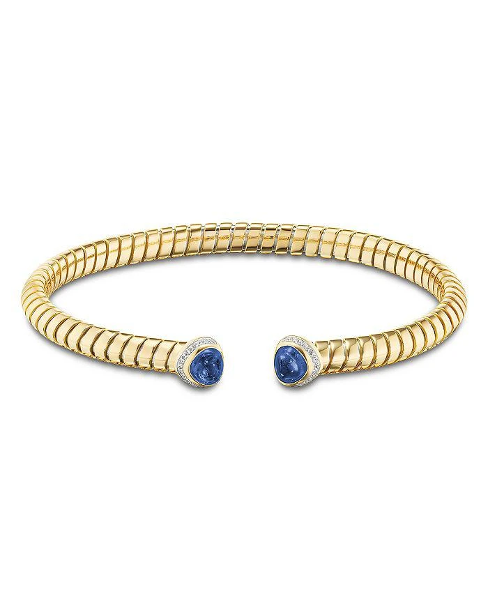 MARINA 18K Yellow Gold Trisolina Blue Sapphire
Diamond Torque Bangle Bracelet