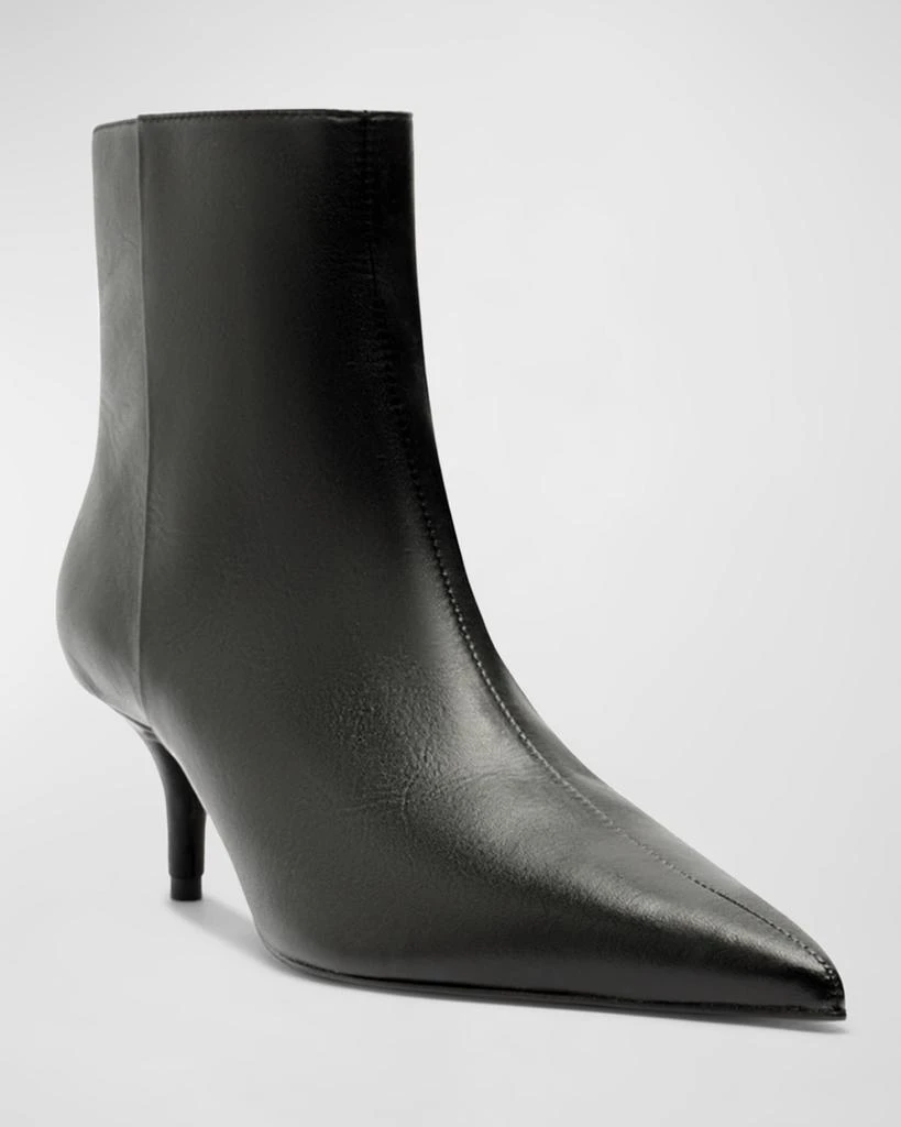 Schutz Mikki Leather Kitten Zip Booties 2
