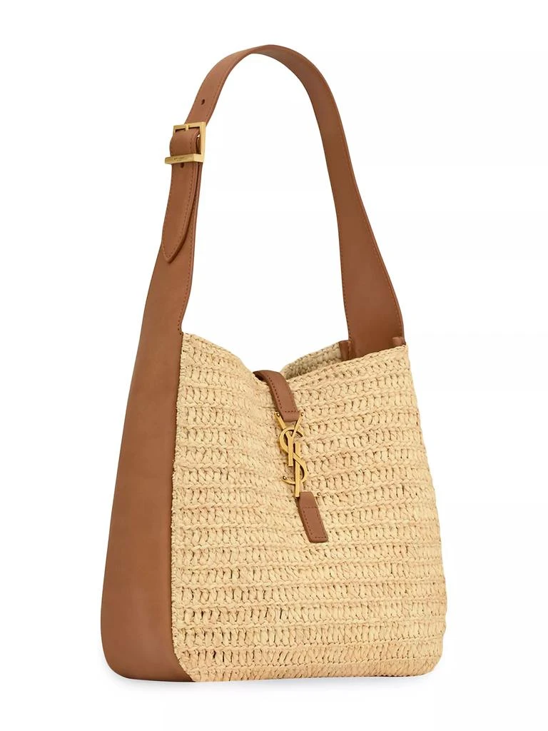 Yves Saint Laurent Le 5 À 7  Supple Small Shoulder Bag in Raffia and Leather 5