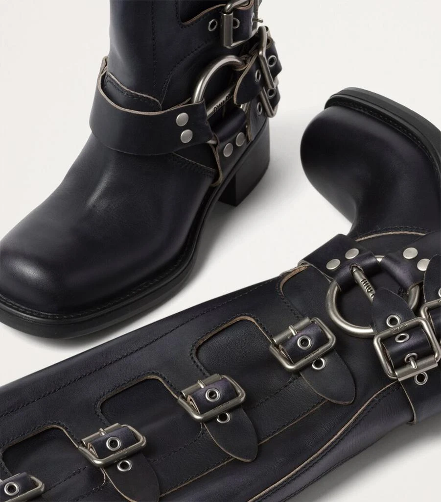 Miu Miu Leather Buckle Boots 50 4