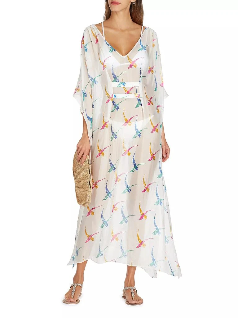 VALIMARE Florence Abstract Silk-Blend Cover-Up Maxi Dress 2