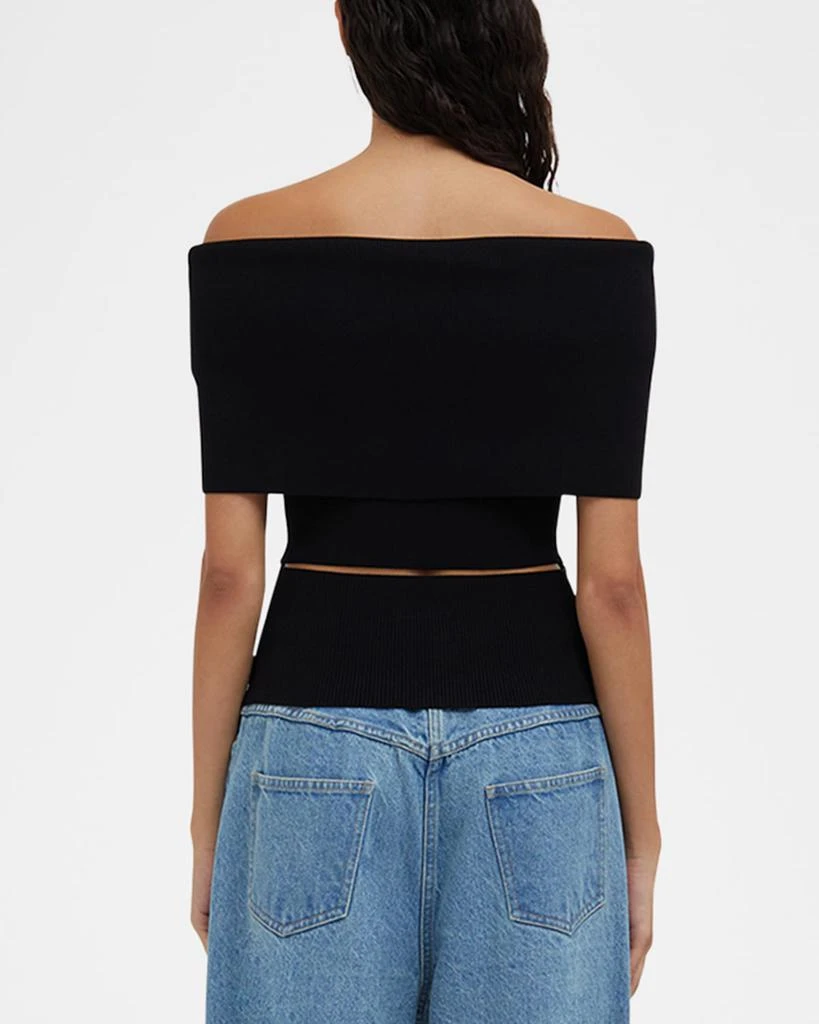 Christopher Esber Off-Shoulder Slashed Knit Shawl Top 3