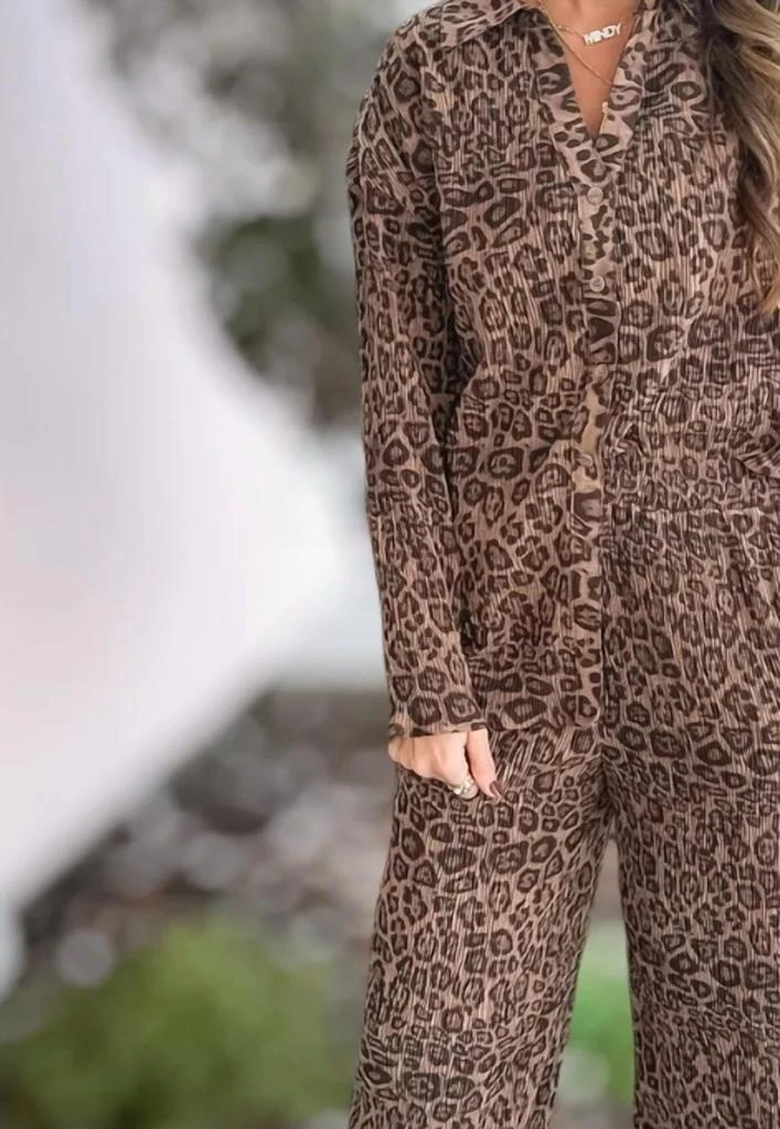 VERY J Very J - Wild Two Piece Long Sleeve Pant Set 2