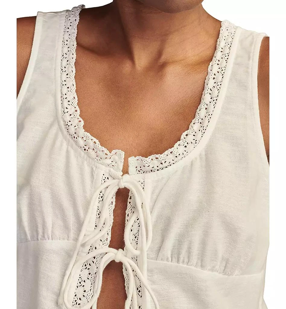 Lucky Brand Women's Flyaway Tie-Front Lace-Trim Tank Top 4
