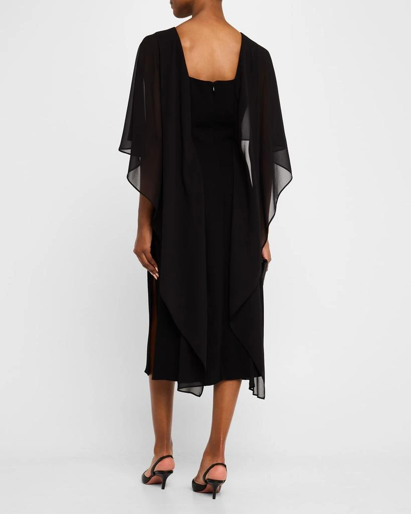 Teri Jon Car Wash Chiffon Cape Midi Dress 4