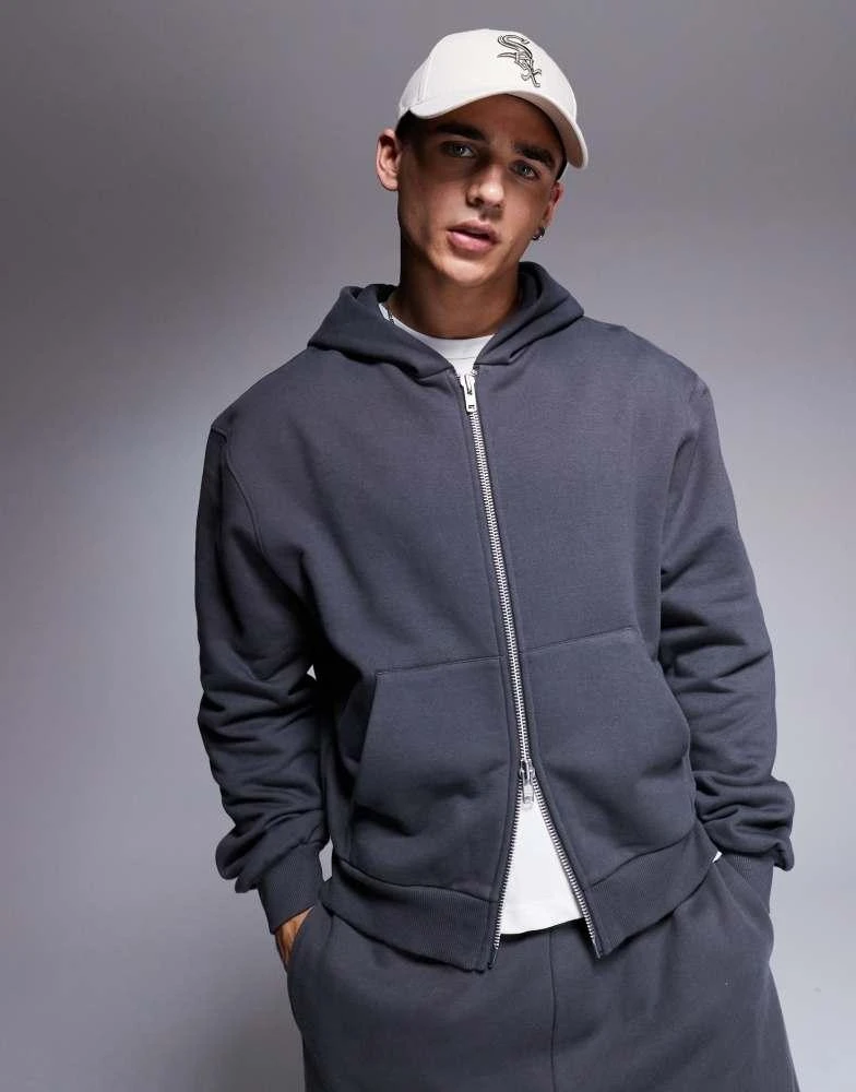 ASOS ASOS DESIGN premium heavyweight boxy oversized zip through