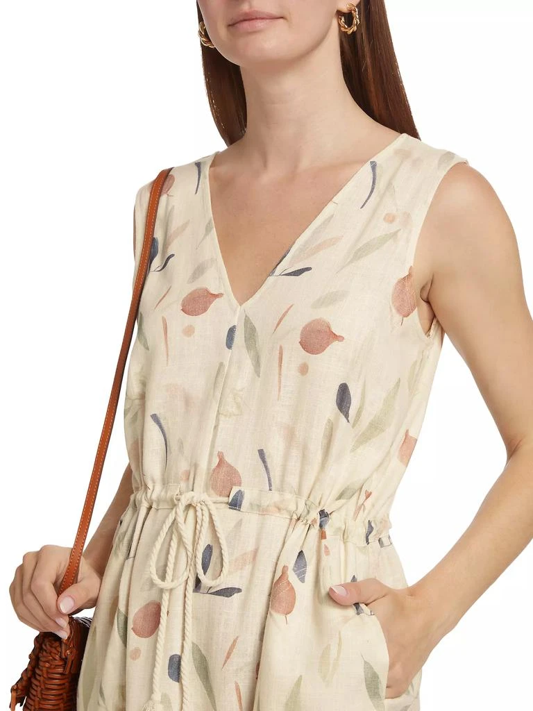 Splendid Botanical Linen-Blend Drawstring Minidress 6