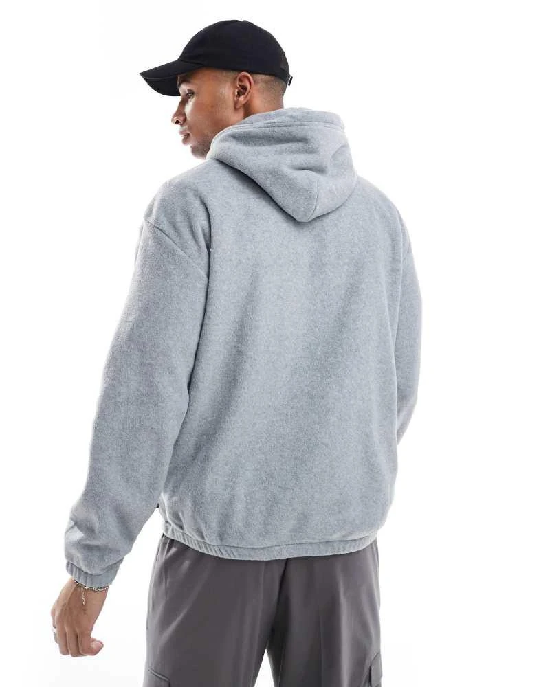 Levi's Levi's baby tab logo polar fleece relaxed fit hoodie in grey marl 4