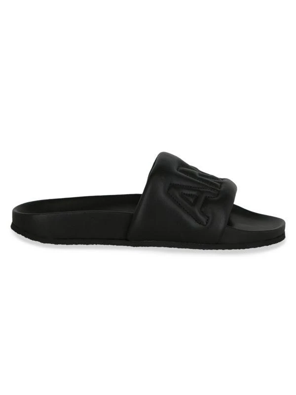 Ambush Quilted Logo Leather Slides 1
