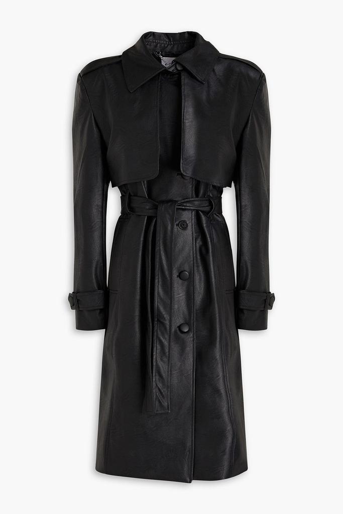 EACH X OTHER Belted faux leather trench coat