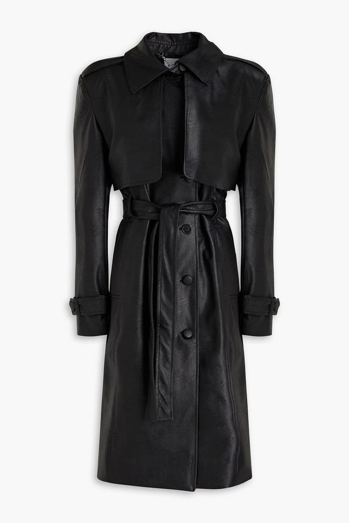 EACH X OTHER Belted faux leather trench coat 1