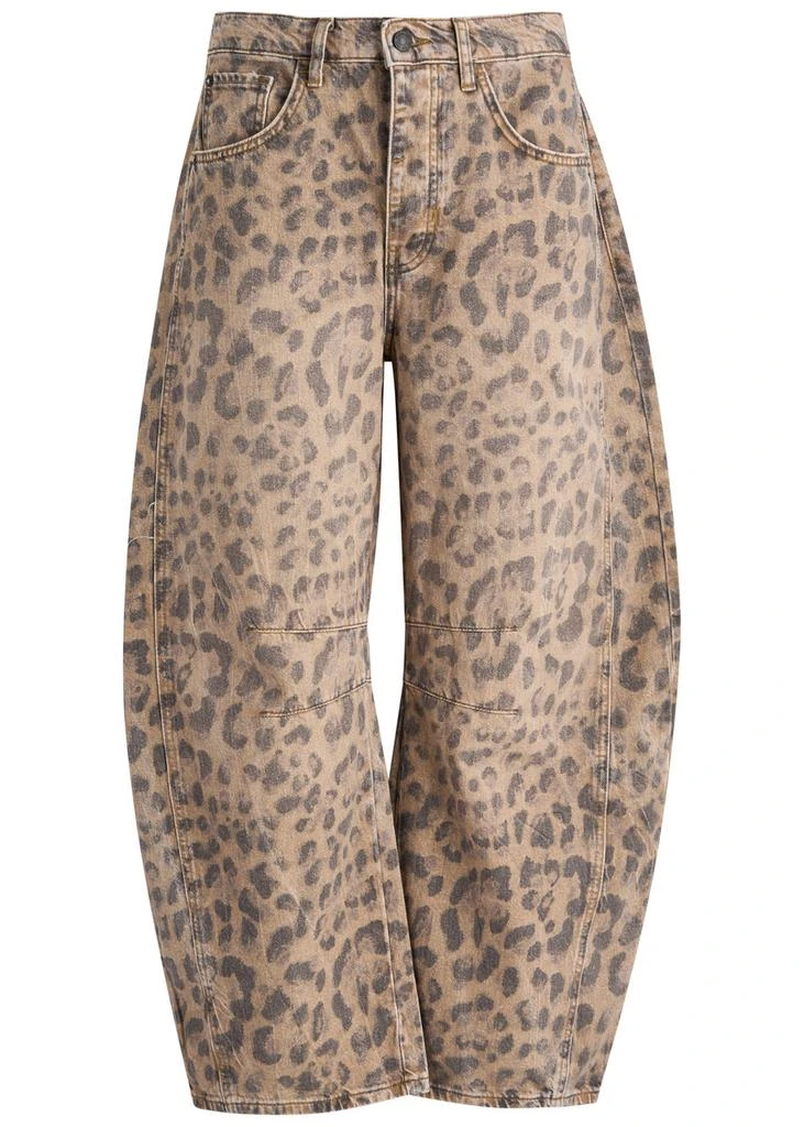 Free People Good Luck leopard-print barrel-leg jeans 1