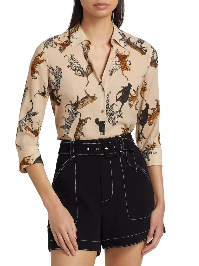 L'Agence Camille Animal Print Blouse 3