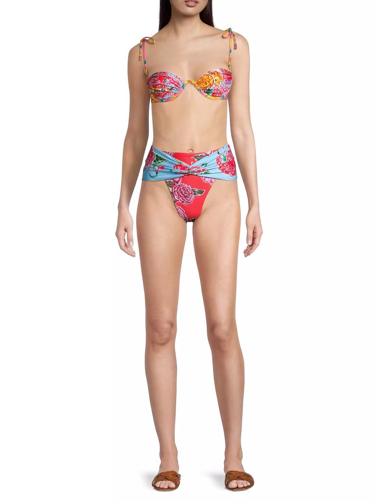 Agua Bendita Fiorever Darcy Floral High-Rise Bikini Bottom