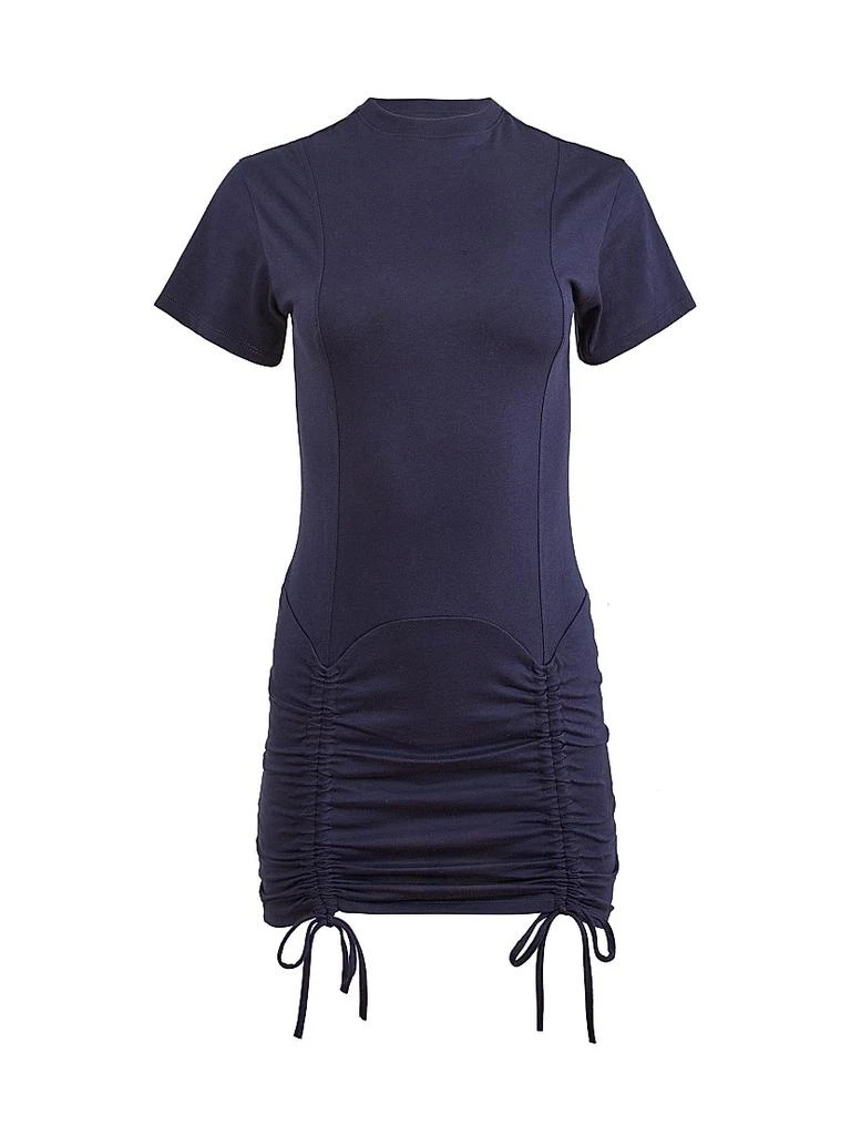 Fleur du Mal Riley Ruched Pima Cotton T-Shirt Minidress