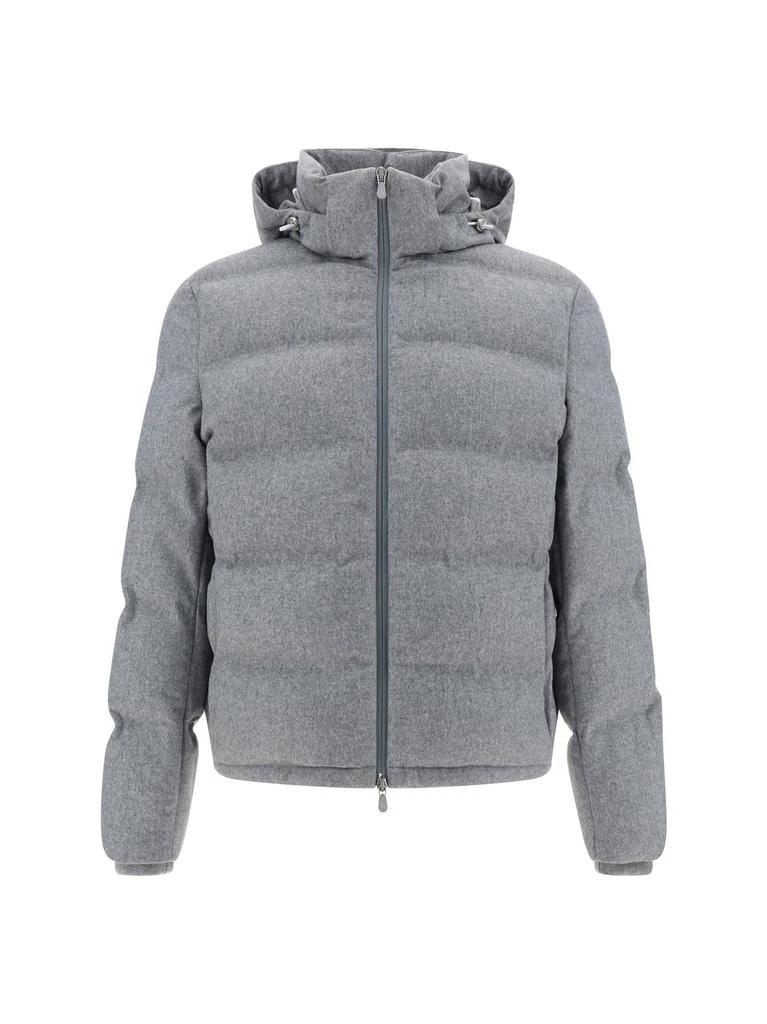 Brunello Cucinelli Brunello Cucinelli Quilted Zipped Hooded Down Jacket 1