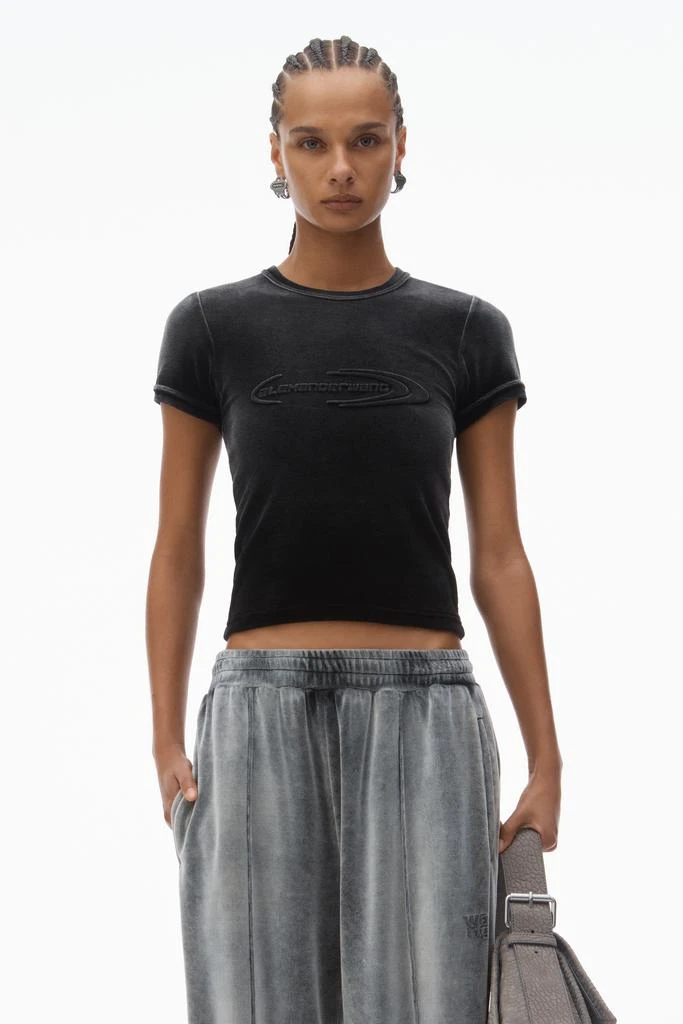 Alexander Wang Baby Tee in Plush Velour 1