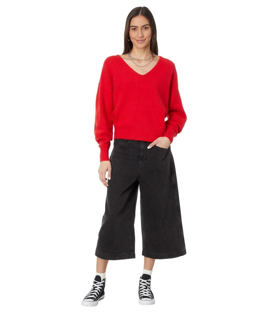 Madewell Black Denim Culotte In Jonston Wash 4
