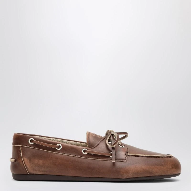 Miu Miu Burnt brown moccasin in vintage effect leather 1