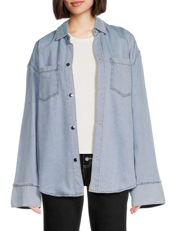 WeWoreWhat Faded Denim Shirt 1