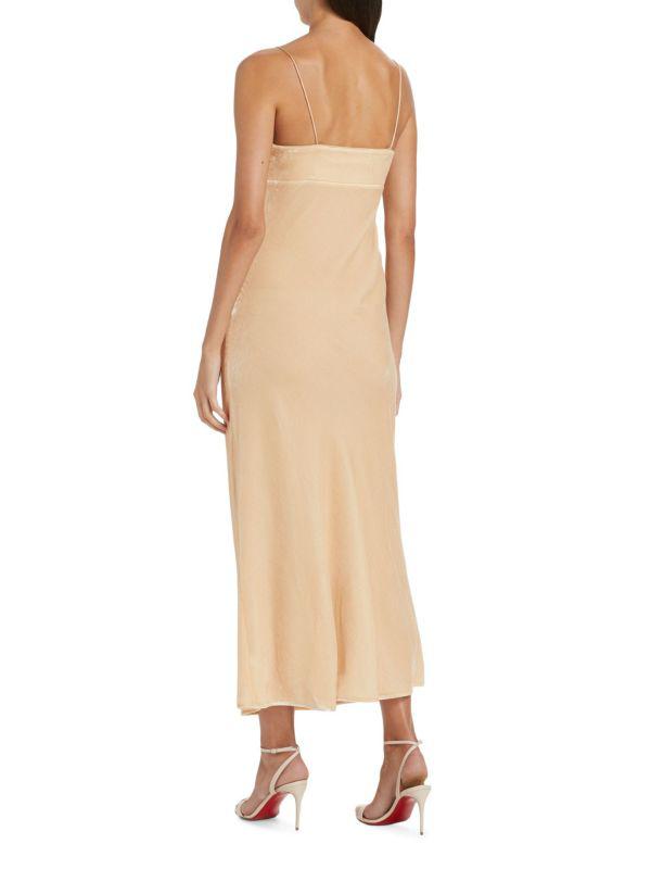susana monaco Velvet Silk Blend Cutout Maxi Slip Dress