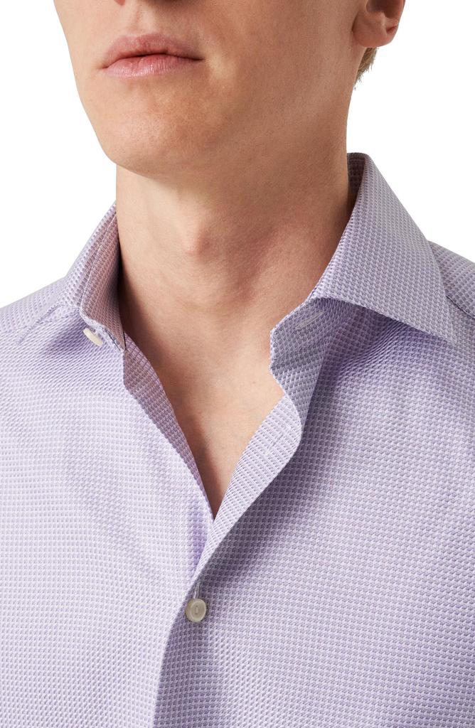 Eton Contemporary Fit Microcheck Organic Cotton Dress Shirt