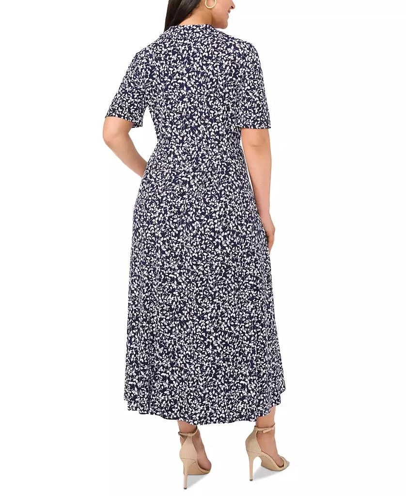 MSK Plus Size Printed Button-Front Collared Maxi Dress 2