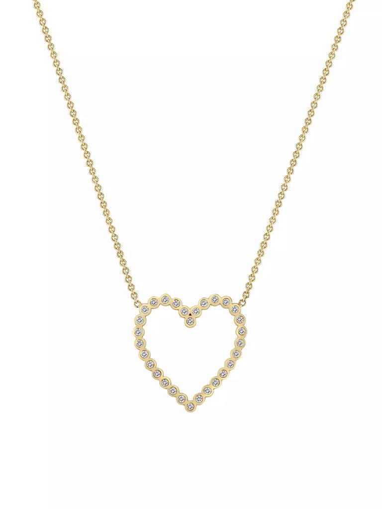 Zoë Chicco 14K Yellow Gold & Diamond Heart Pendant Necklace