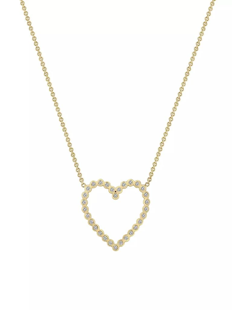 Zoë Chicco 14K Yellow Gold & Diamond Heart Pendant Necklace 1