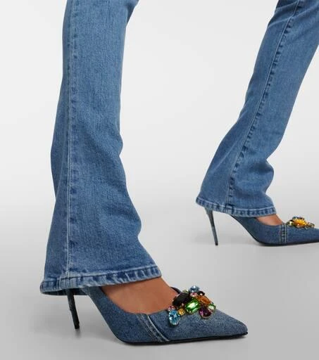 Dolce & Gabbana Crystal-embellished denim pumps 4