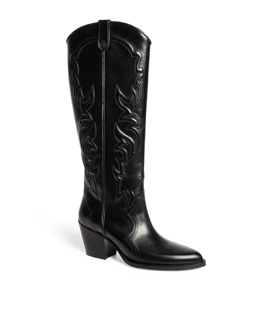 Maje Leather Cowboy Boots 65 2