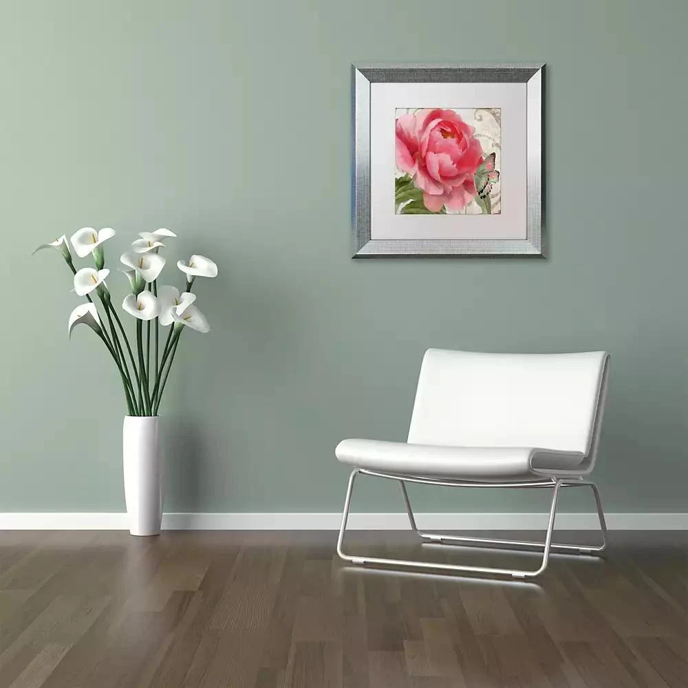 Trademark Global Color Bakery 
Apricot Peonies Ii
 Matted Framed Art, 11" x 11" 3