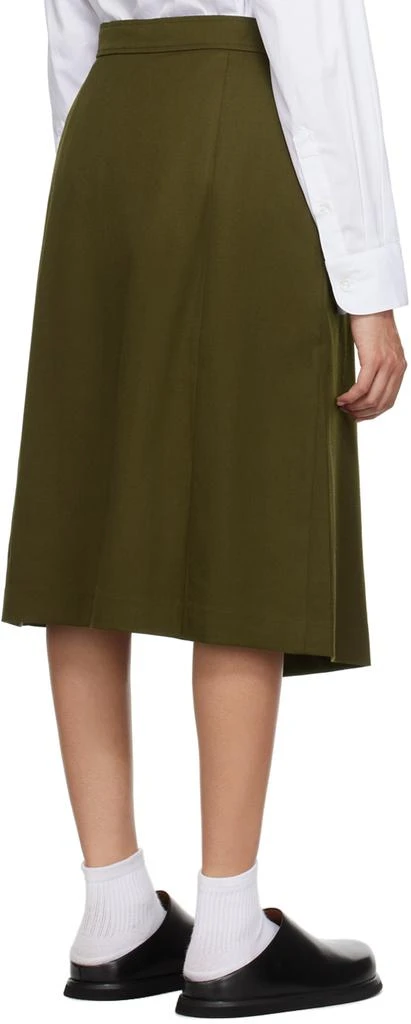 6397 Khaki Wrap Midi Skirt 3