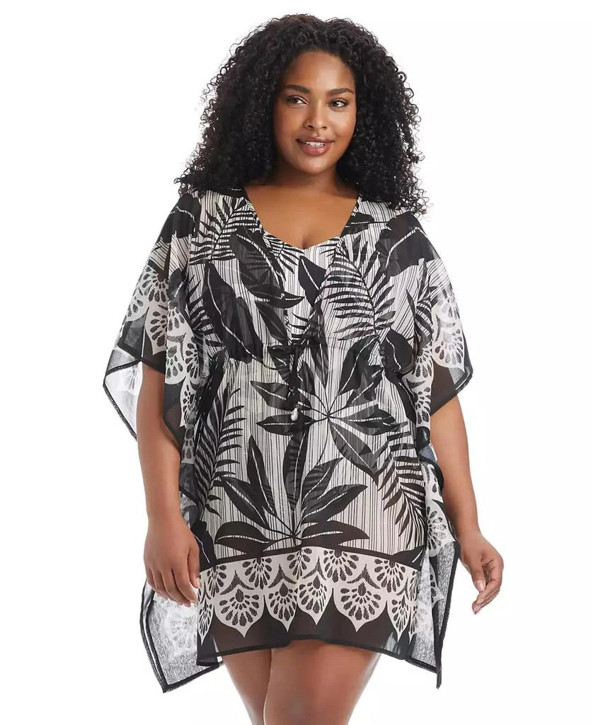 Bleu Rod Beattie Plus Size Island Time Pull-On Cover-Up Caftan